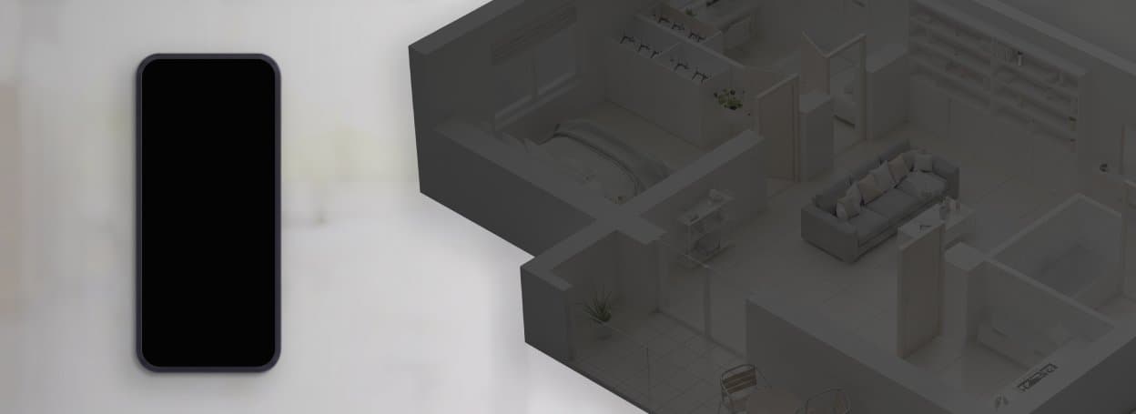 Smart home automation floor plan with phone control